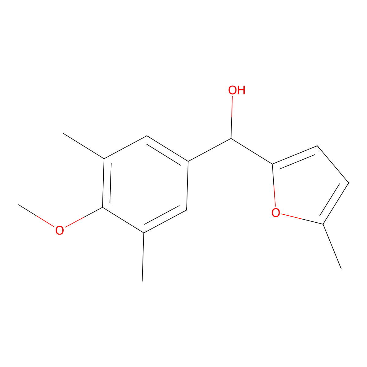 3,5-Dimethyl-4-methoxyphenyl-(5-methyl-2-furyl)methanol molecular structure, CAS 1443305-61-0