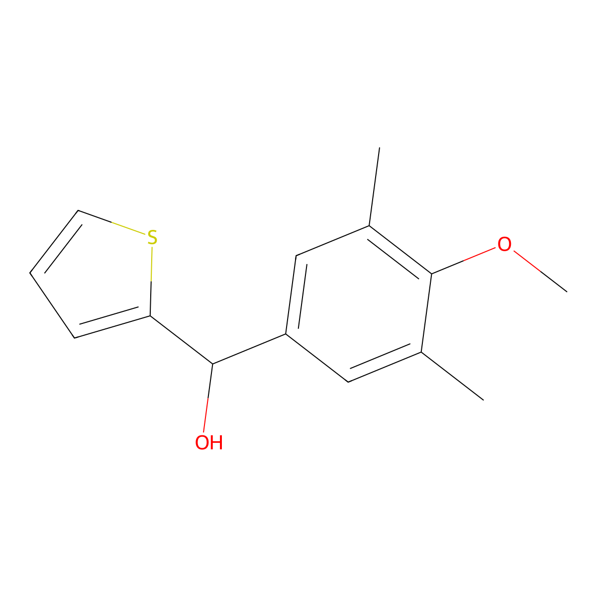 3,5-Dimethyl-4-methoxyphenyl-(2-thienyl)methanol molecular structure, CAS 1443305-70-1