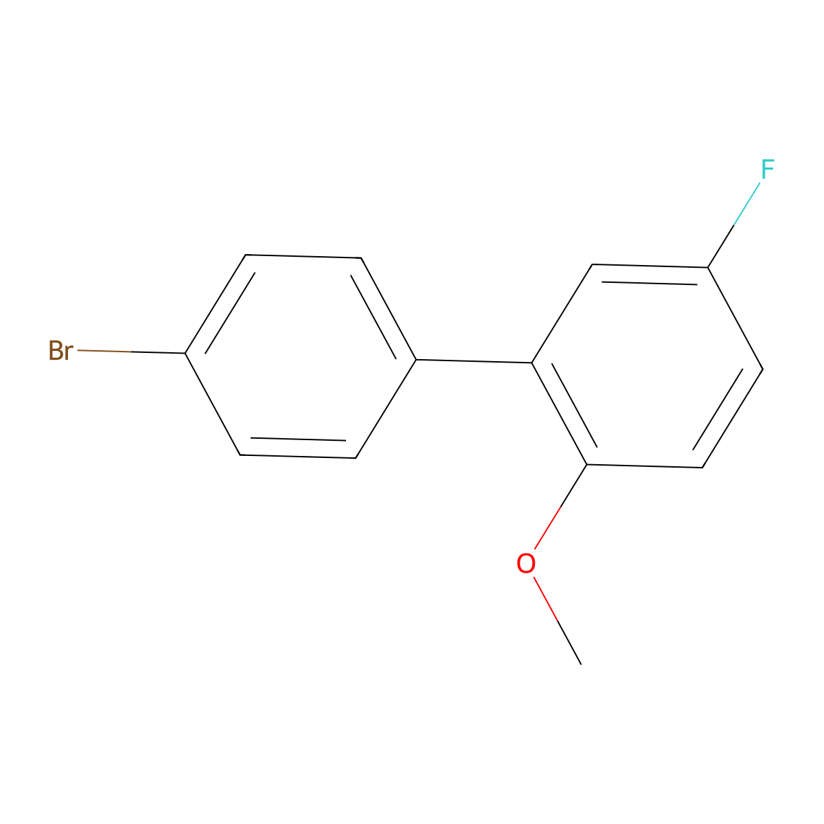 4-Bromo-3'-fluoro-6'-methoxybiphenyl molecular structure, CAS 1443305-75-6