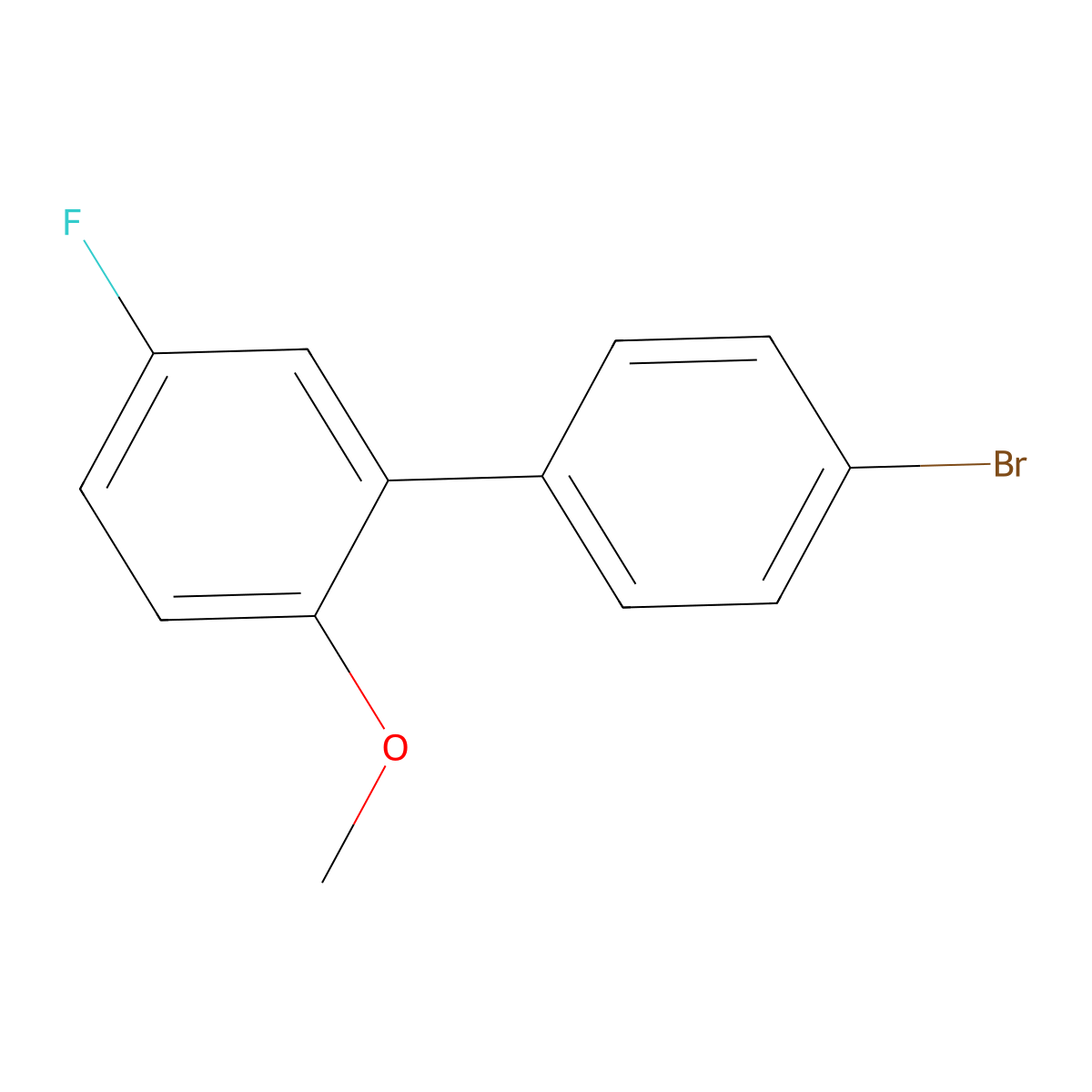 4-Bromo-3'-fluoro-6'-methoxybiphenyl molecular structure, CAS 1443305-75-6