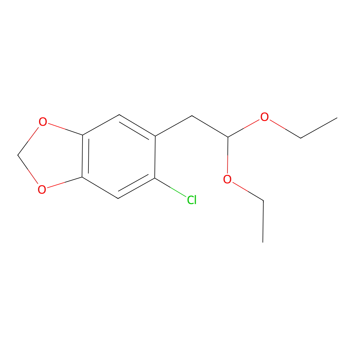 1,3-Benzodioxole, 5-chloro-6-(2,2-diethoxyethyl)- molecular structure, CAS 1443305-76-7