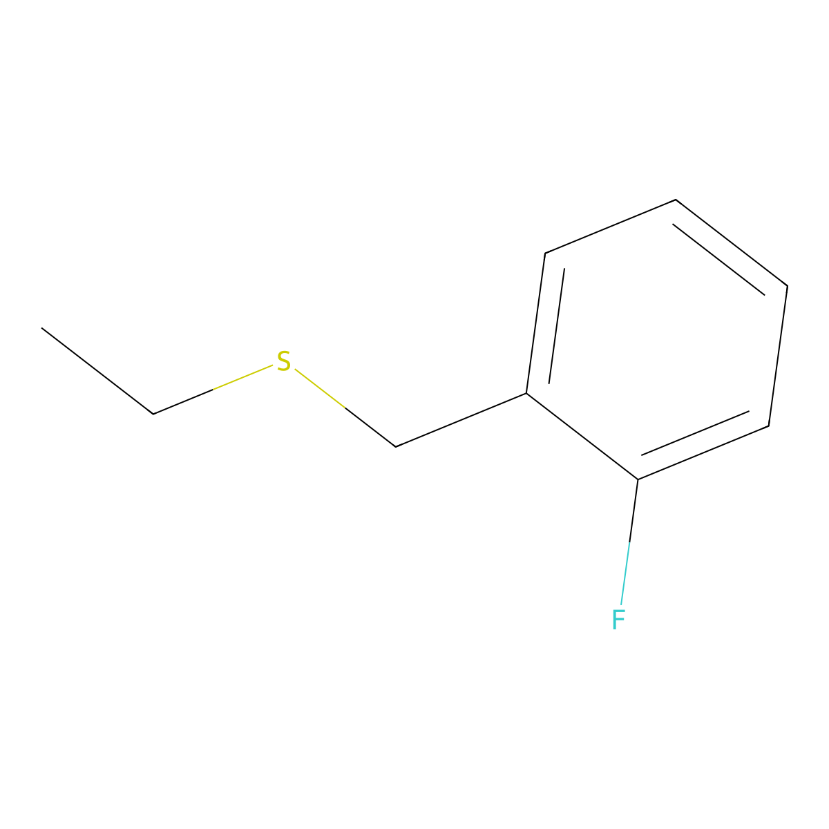 Ethyl 2-fluorobenzyl sulfide molecular structure, CAS 1443305-84-7