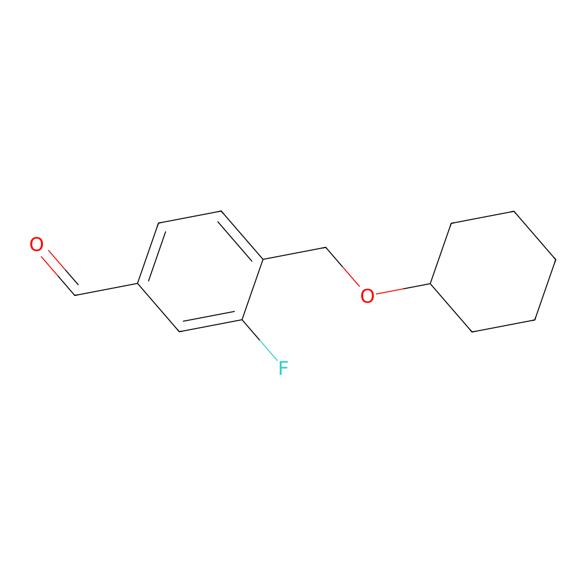 4-[(Cyclohexyloxy)methyl]-3-fluorobenzaldehyde molecular structure, CAS 1443305-87-0