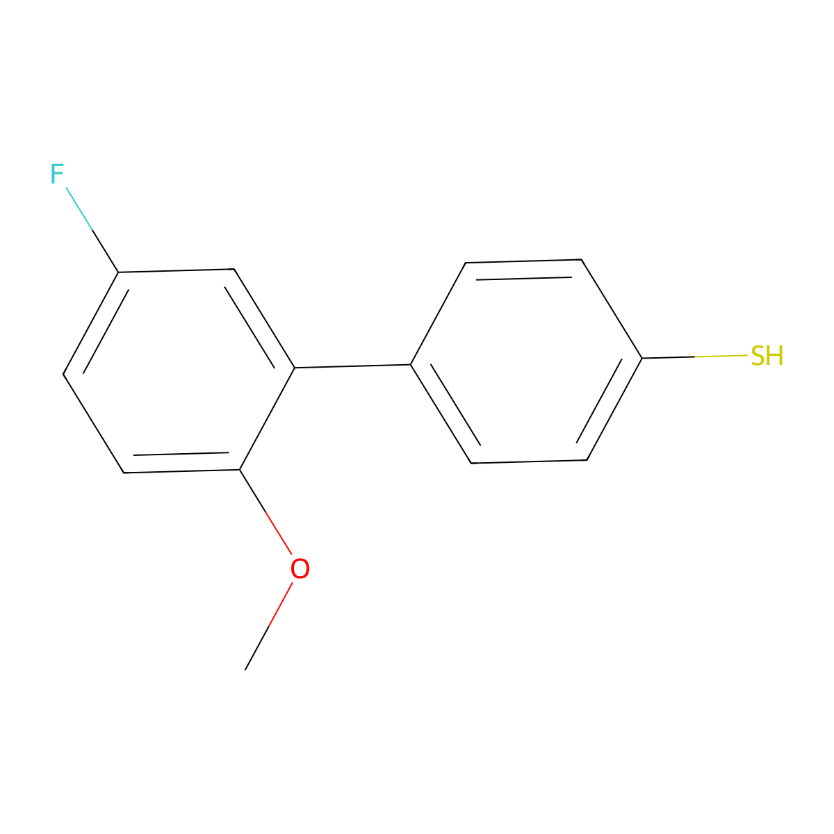 4-(3-Fluoro-6-methoxyphenyl)thiophenol molecular structure, CAS 1443305-90-5