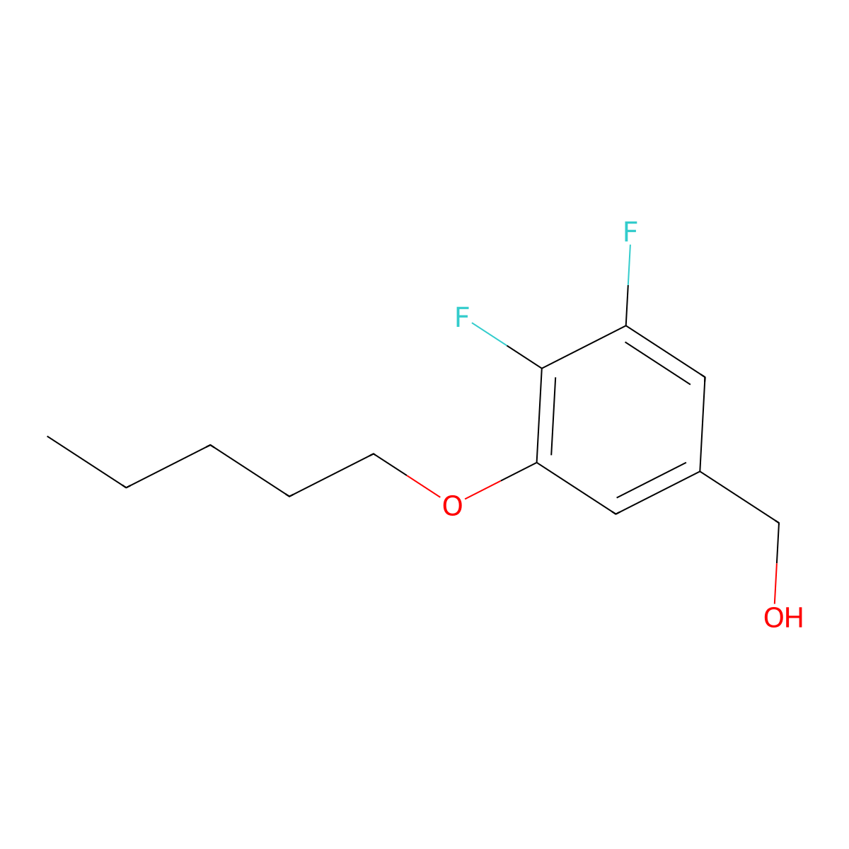 (3,4-Difluoro-5-(pentyloxy)phenyl)methanol molecular structure, CAS 1443306-00-0