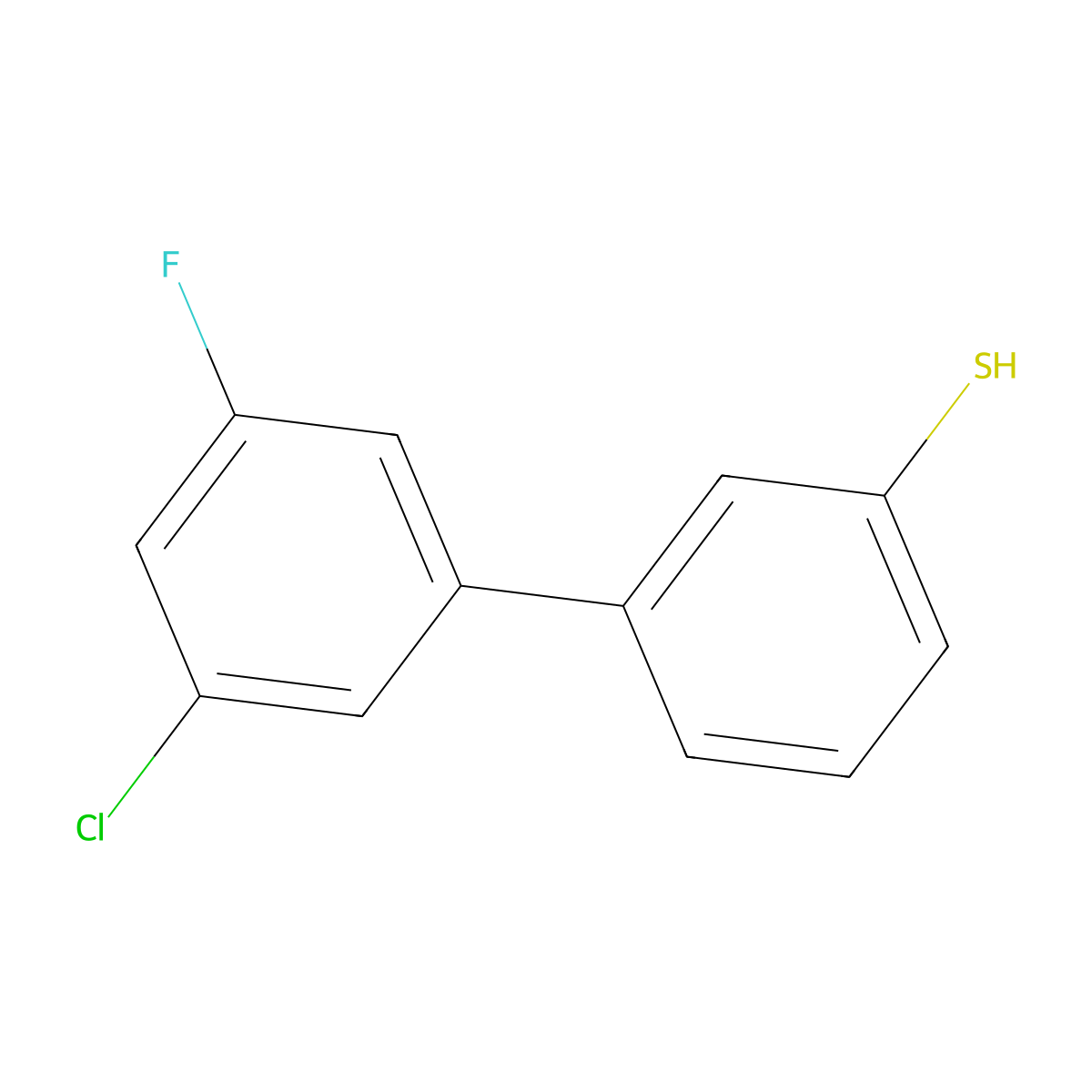 3-(3-Chloro-5-fluorophenyl)thiophenol molecular structure, CAS 1443306-13-5