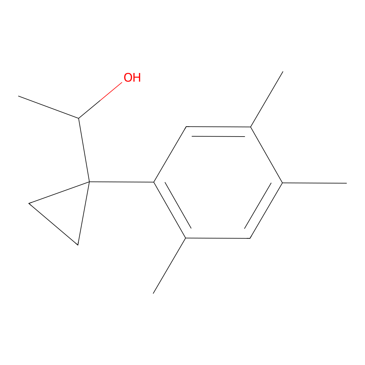 1-[1-(2,4,5-Trimethylphenyl)cyclopropyl]ethan-1-ol molecular structure, CAS 1443306-32-8