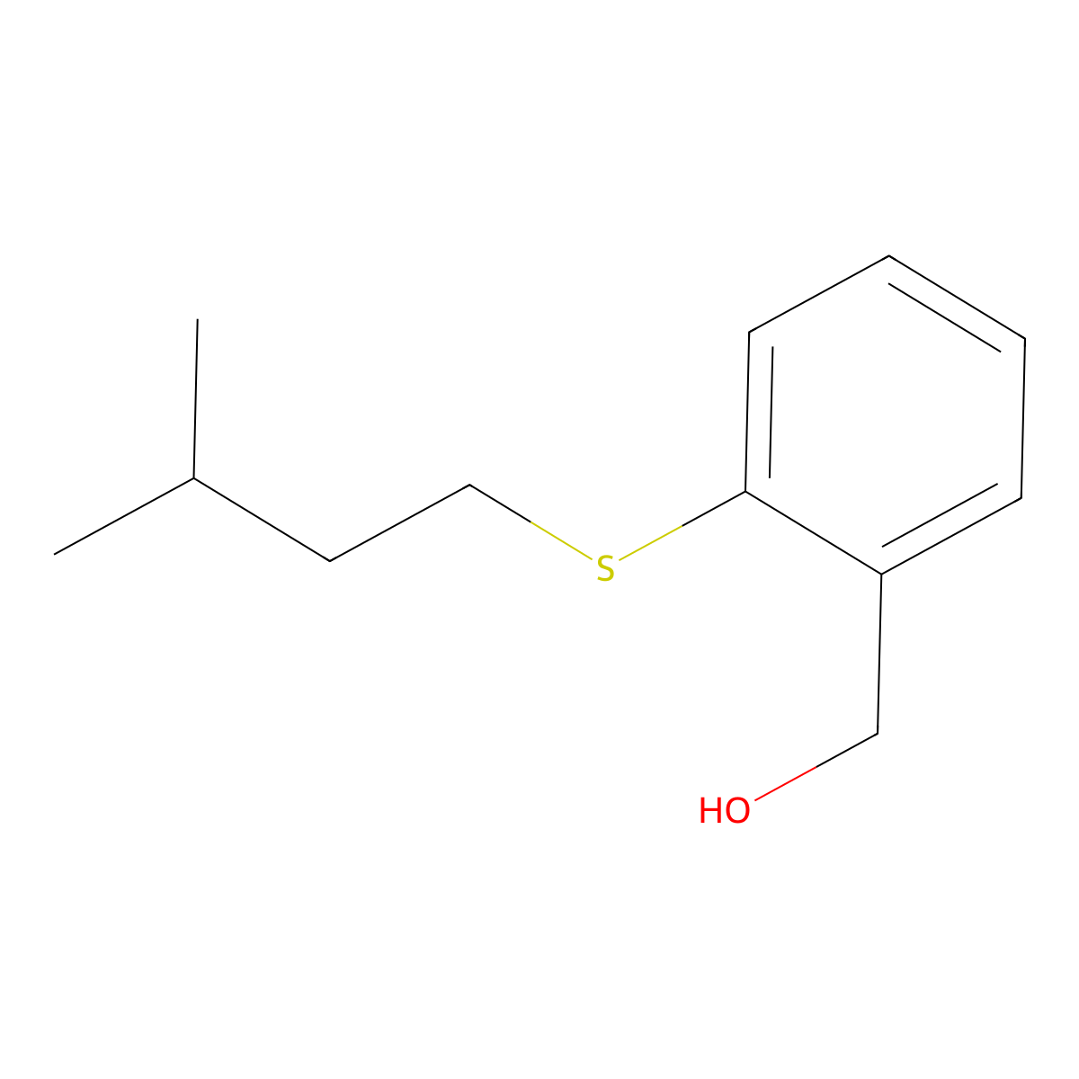(2-(Isopentylthio)phenyl)methanol molecular structure, CAS 1443306-38-4