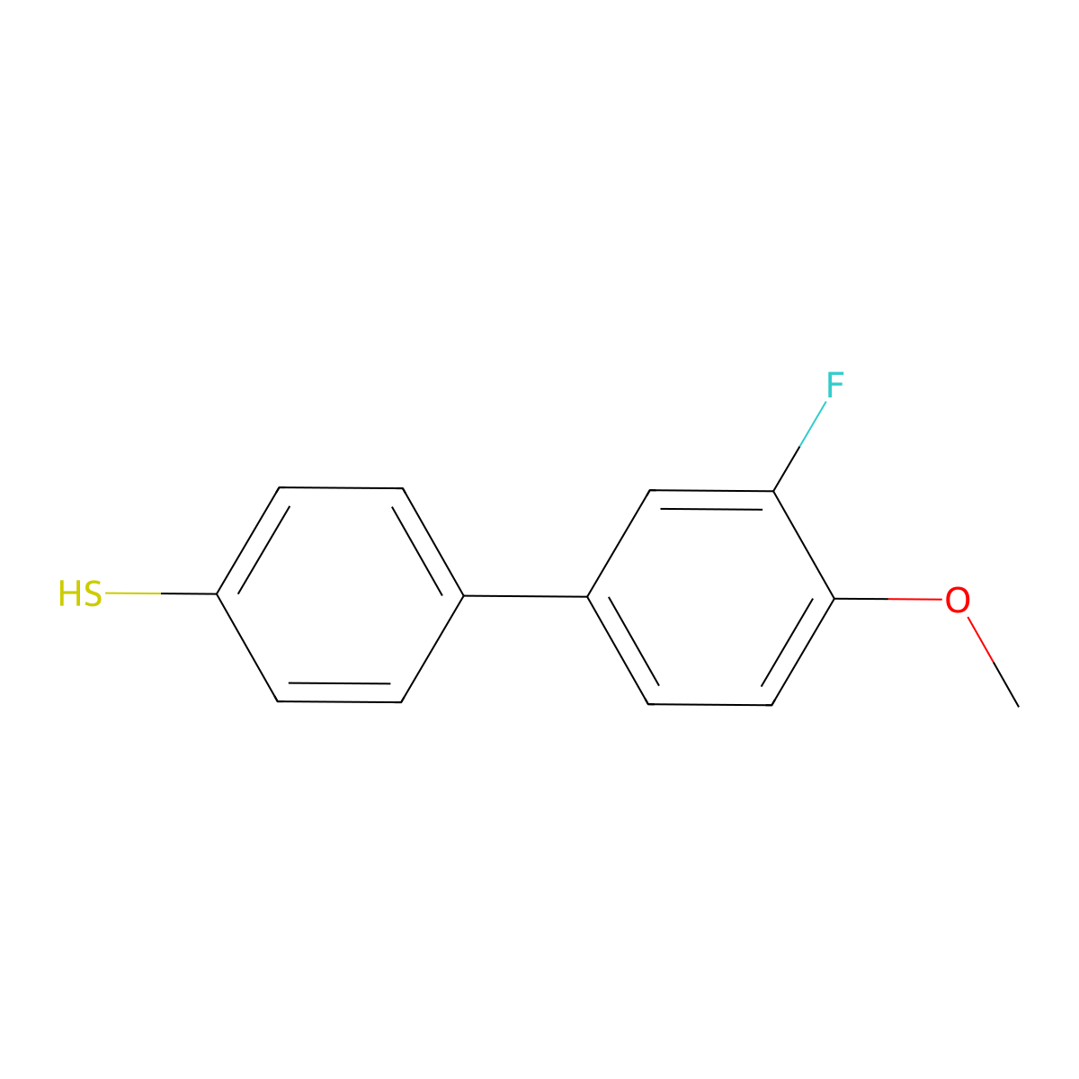 4-(3-Fluoro-4-methoxyphenyl)thiophenol molecular structure, CAS 1443306-40-8