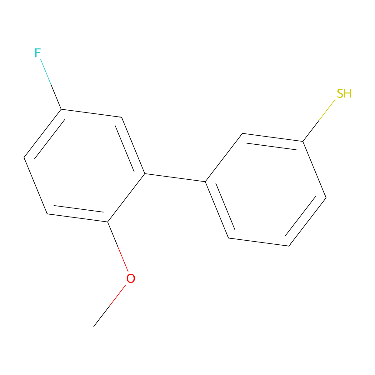 3-(3-Fluoro-6-methoxyphenyl)thiophenol molecular structure, CAS 1443306-46-4