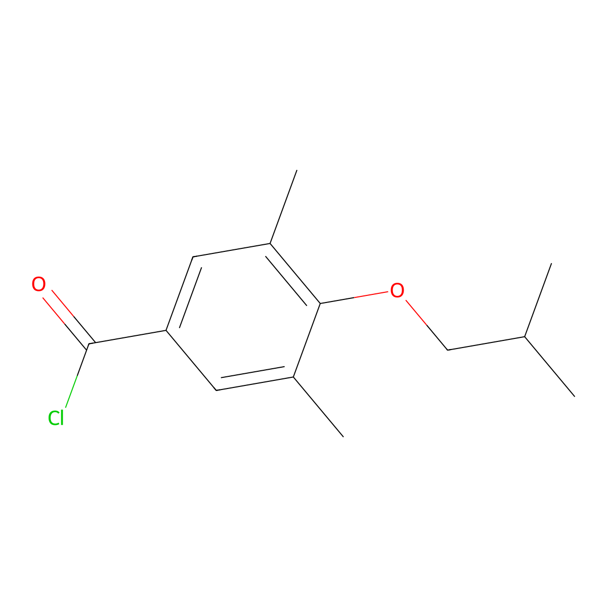 4-iso-Butoxy-3,5-dimethylbenzoyl chloride molecular structure, CAS 1443306-52-2