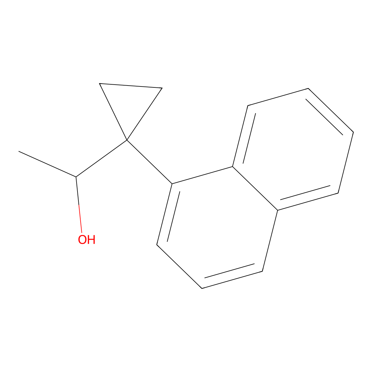 1-[1-(Naphthalen-1-yl)cyclopropyl]ethan-1-ol molecular structure, CAS 1443306-80-6