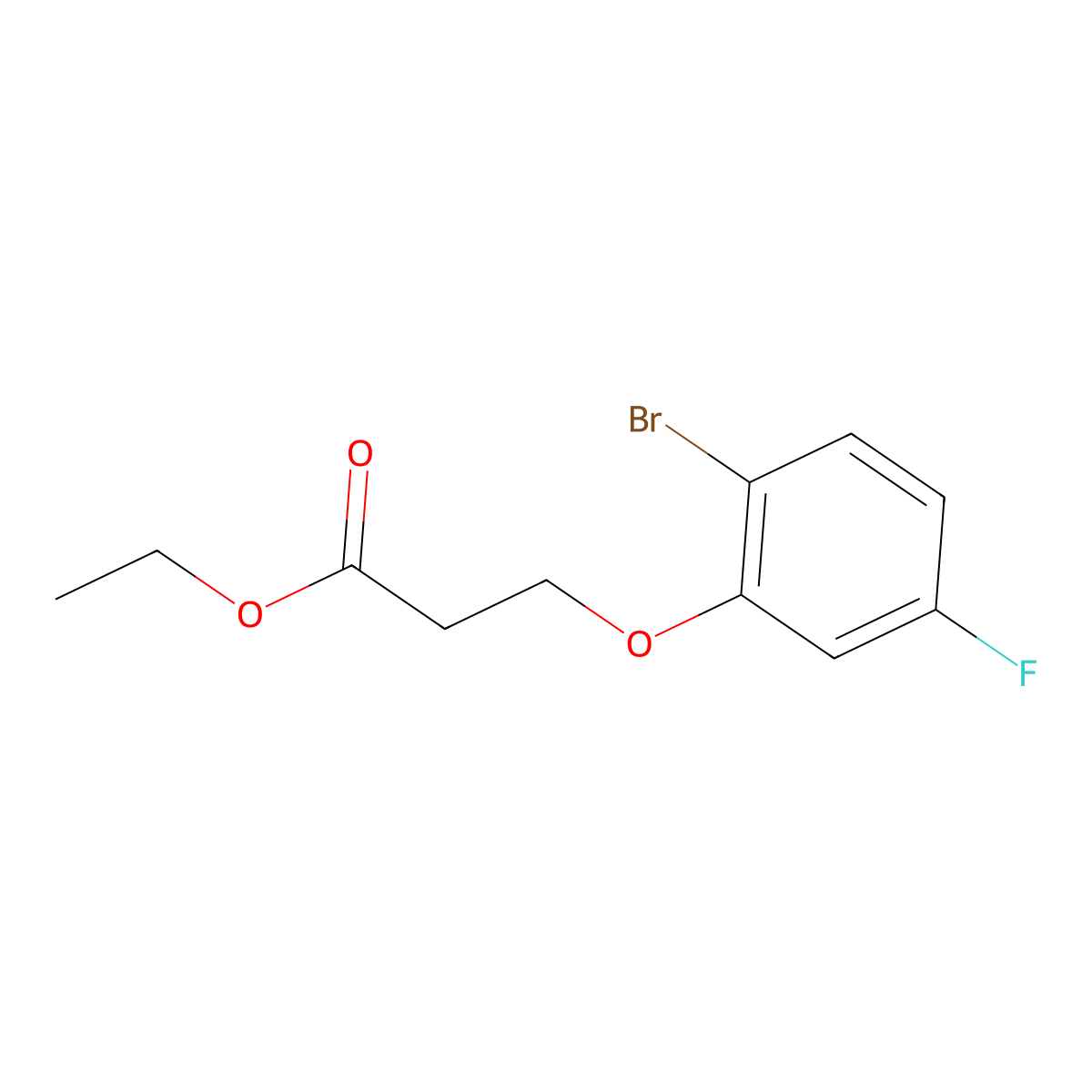 Ethyl 3-(2-bromo-5-fluoro-phenoxy)propanoate molecular structure, CAS 1443306-82-8