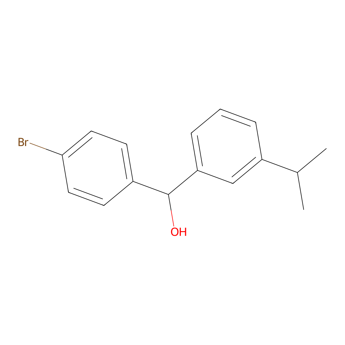 (4-Bromophenyl)(3-isopropylphenyl)methanol molecular structure, CAS 1443306-92-0