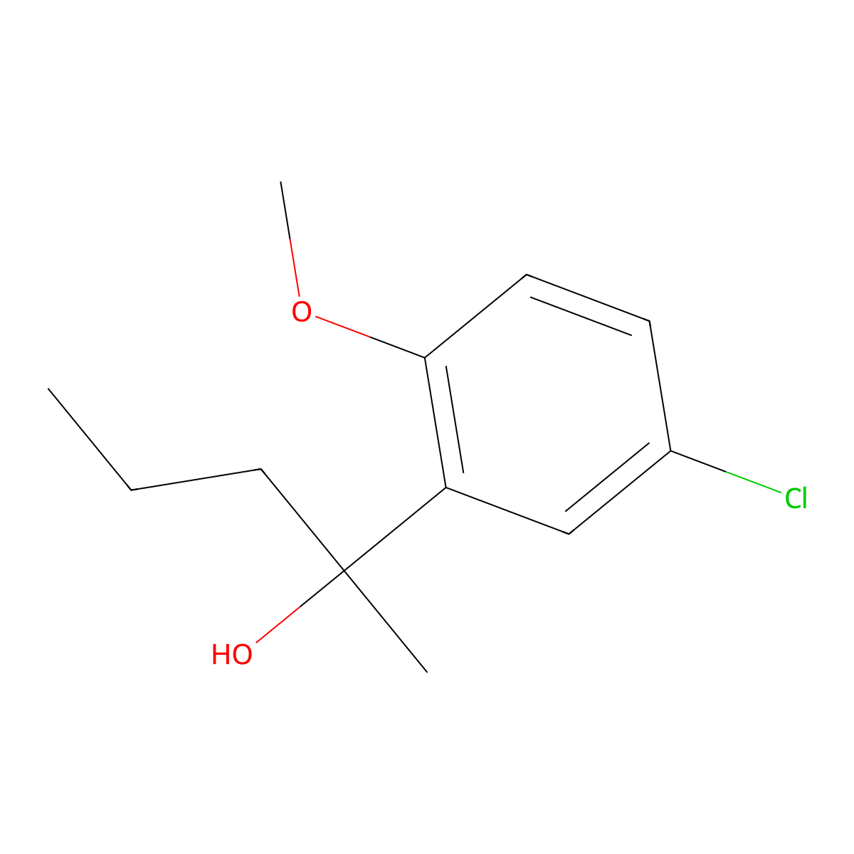 2-(3-Chloro-6-methoxyphenyl)-2-pentanol molecular structure, CAS 1443306-95-3