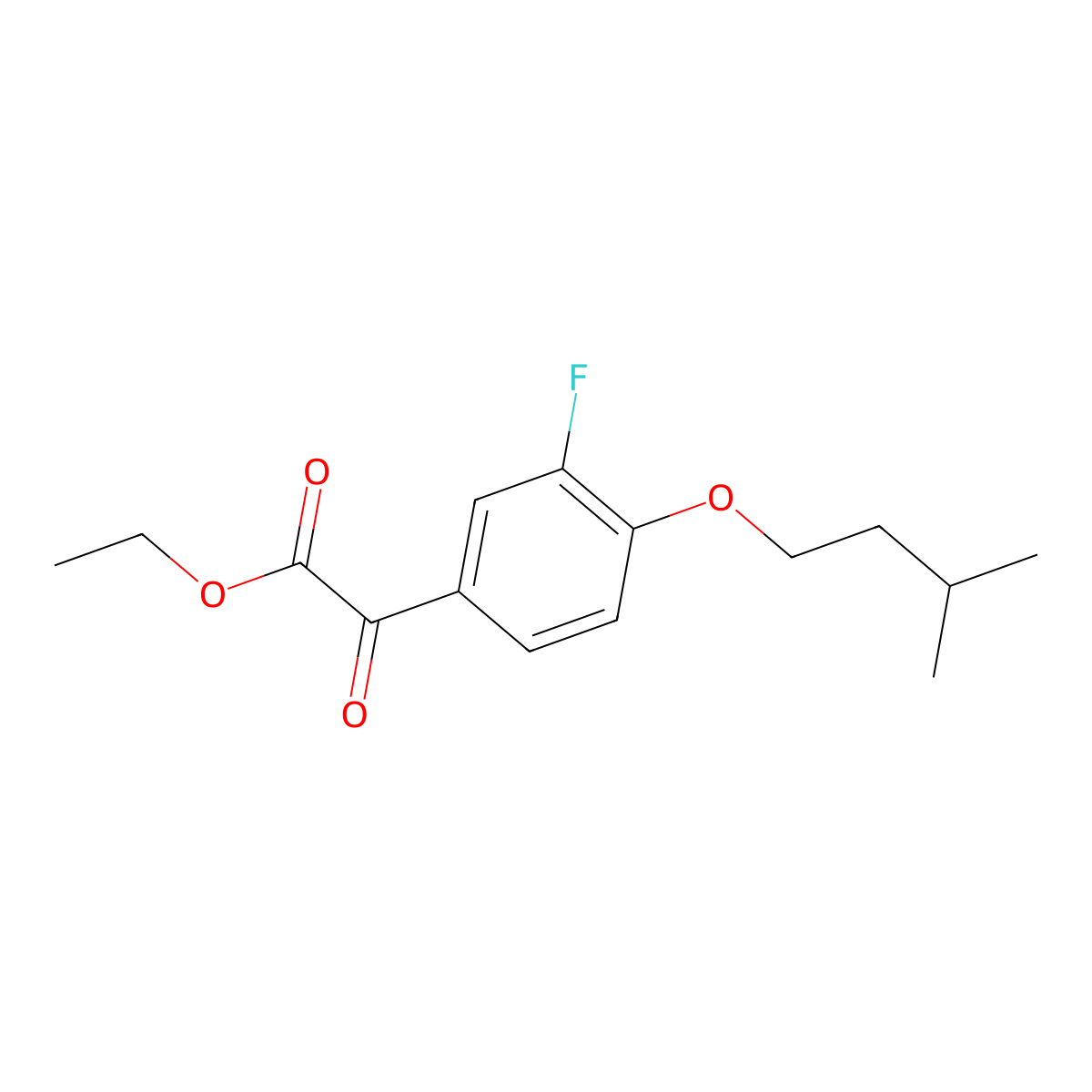Ethyl 3-fluoro-4-iso-pentoxybenzoylformate molecular structure, CAS 1443306-97-5
