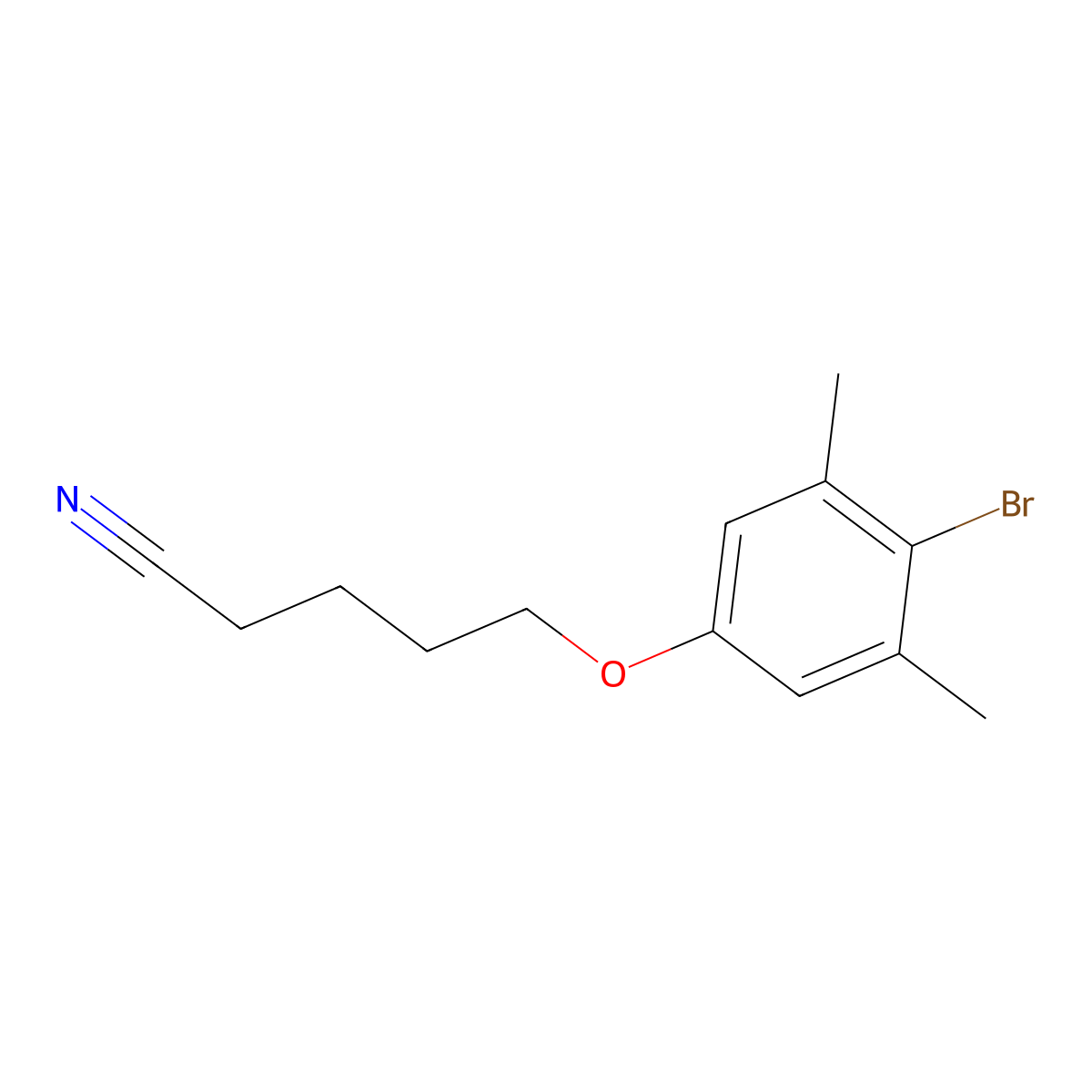 5-(4-Bromo-3,5-dimethyl-phenoxy)pentanenitrile molecular structure, CAS 1443307-01-4