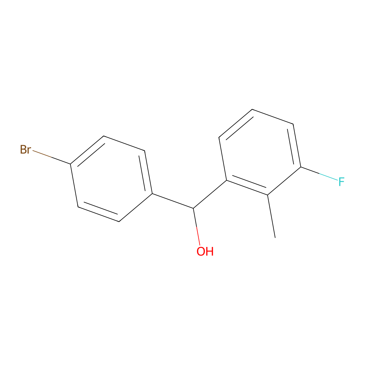 (4-Bromophenyl)(3-fluoro-2-methylphenyl)methanol molecular structure, CAS 1443307-03-6