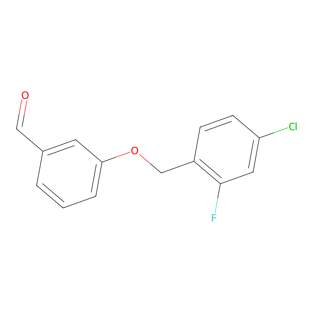 3-(4-Chloro-2-fluorobenzyloxy)benzaldehyde molecular structure, CAS 1443307-08-1