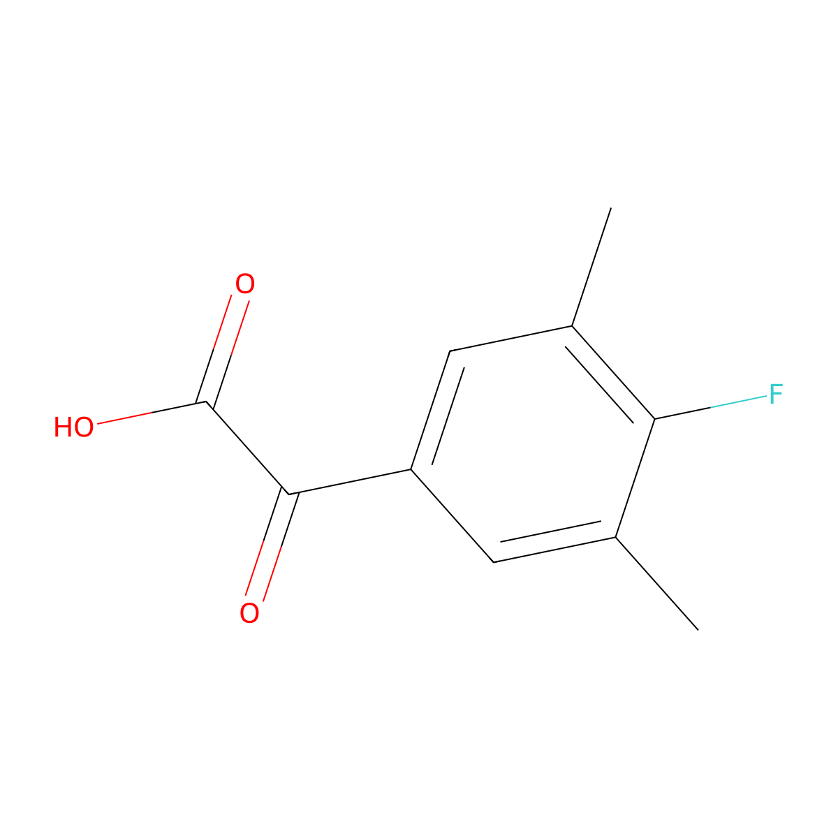 (4-Fluoro-3,5-dimethylphenyl)oxoacetic acid molecular structure, CAS 1443307-16-1
