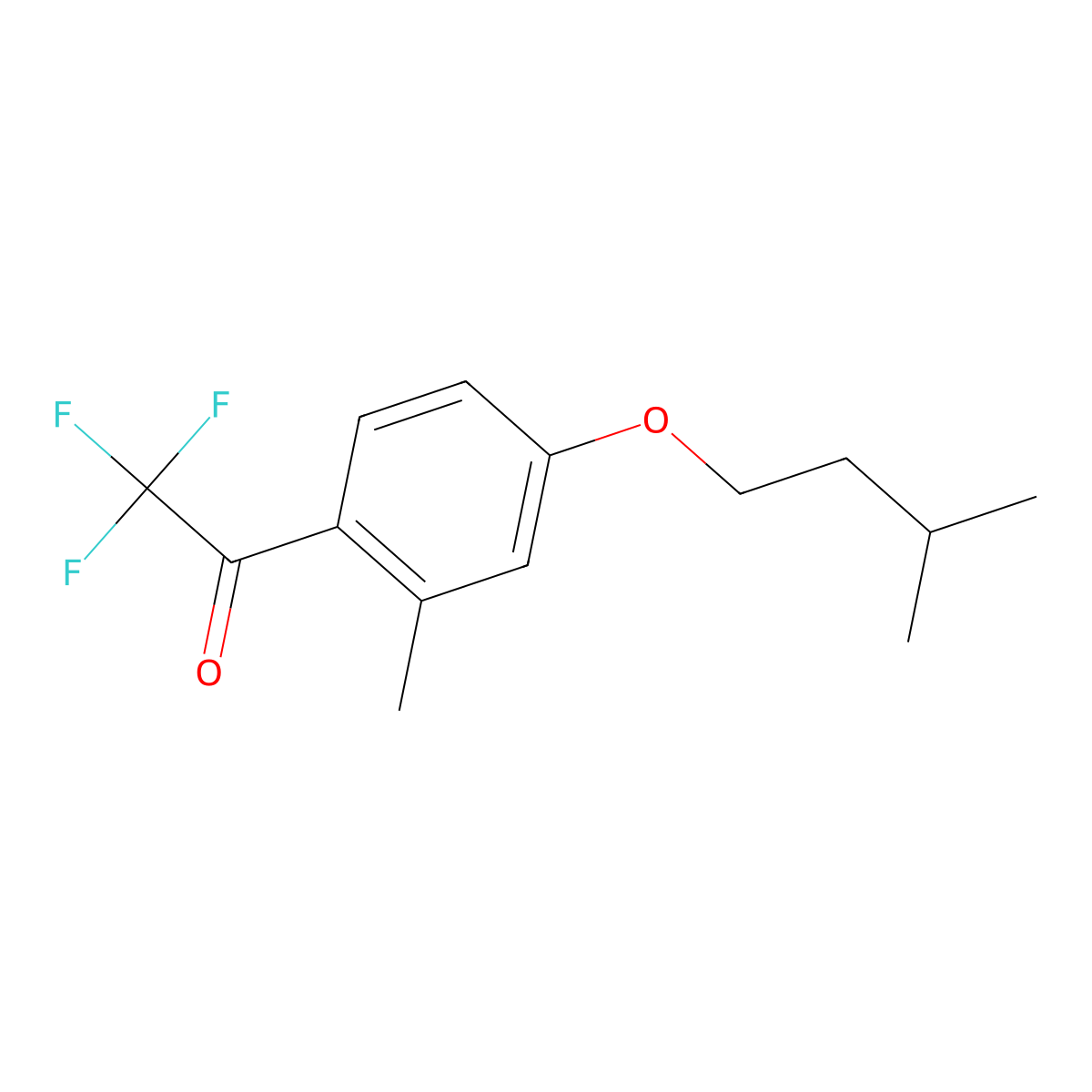 2'-Methyl-4'-iso-pentoxy-2,2,2-trifluoroacetophenone molecular structure, CAS 1443307-32-1