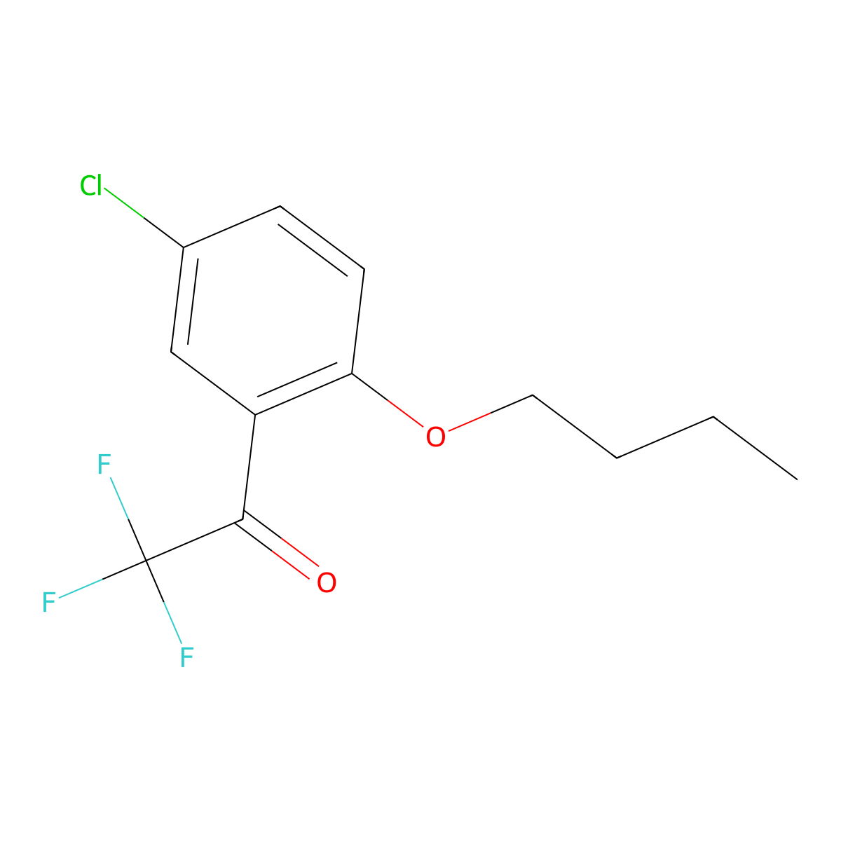 1-(2-Butoxy-5-chlorophenyl)-2,2,2-trifluoroethanone molecular structure, CAS 1443307-42-3