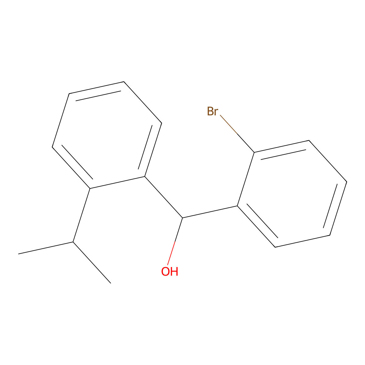 (2-Bromophenyl)(2-isopropylphenyl)methanol molecular structure, CAS 1443307-54-7