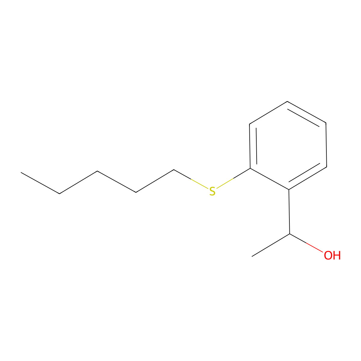 1-[2-(n-Pentylthio)phenyl]ethanol molecular structure, CAS 1443307-56-9