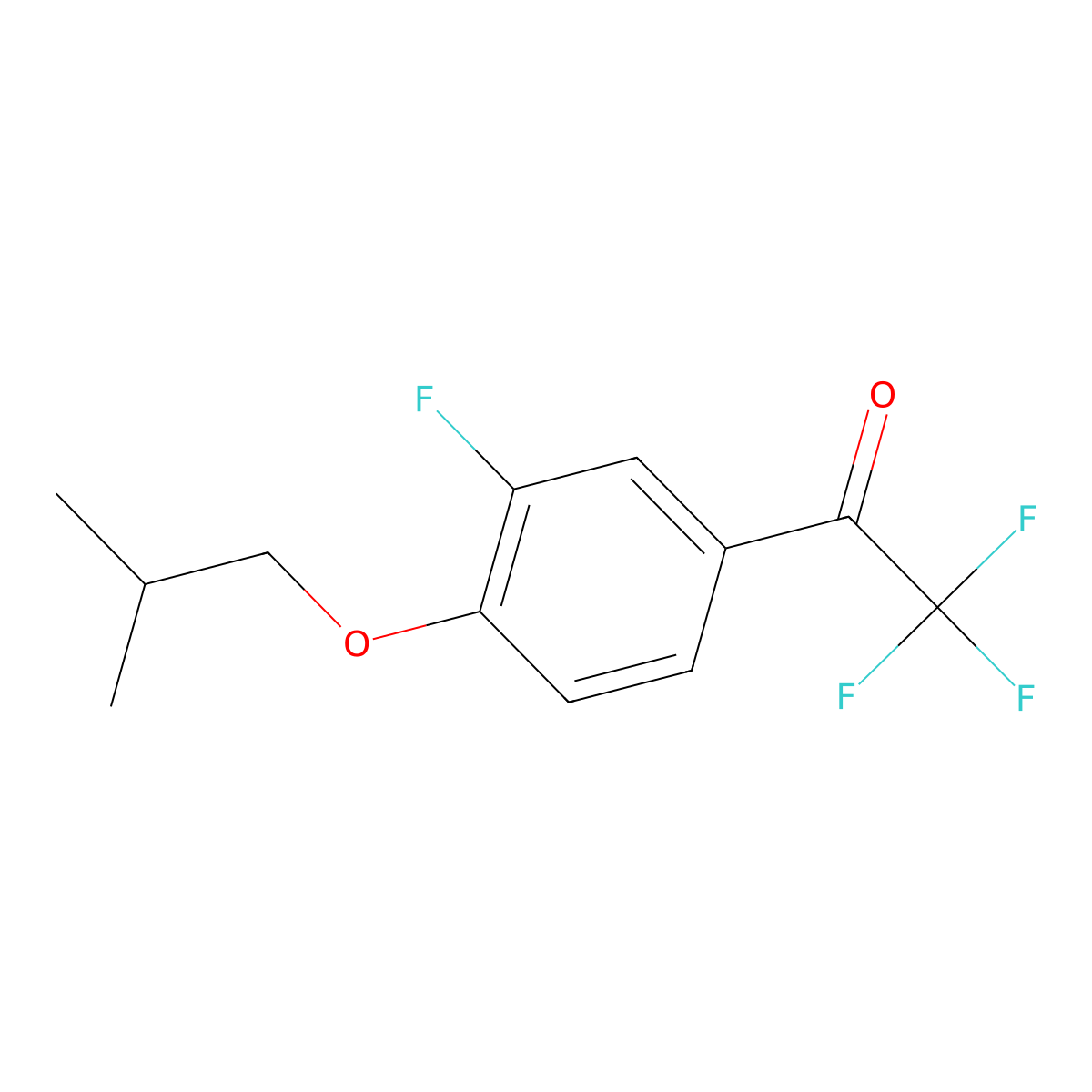2,2,2-Trifluoro-1-(3-fluoro-4-isobutoxyphenyl)ethanone molecular structure, CAS 1443307-57-0