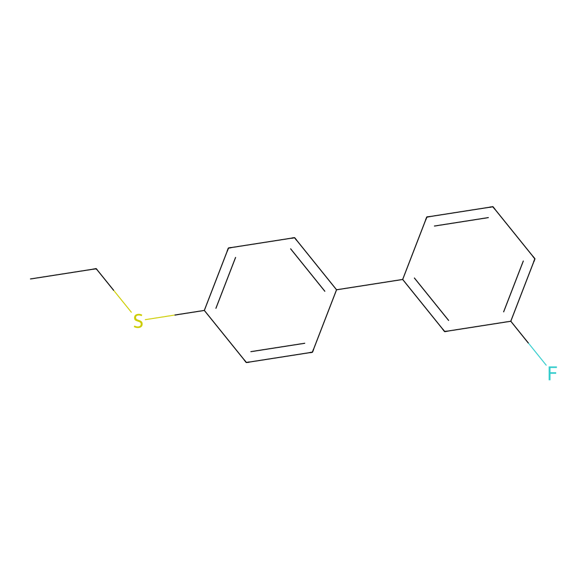 Ethyl 4-(3-fluorophenyl)phenyl sulfide molecular structure, CAS 1443307-64-9