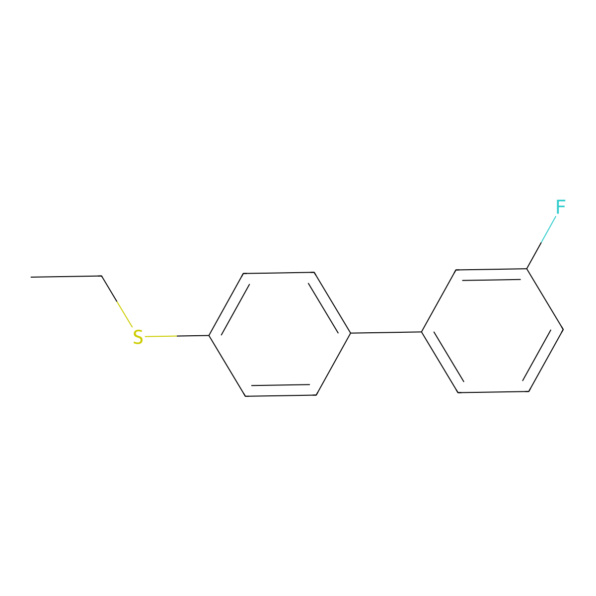 Ethyl 4-(3-fluorophenyl)phenyl sulfide molecular structure, CAS 1443307-64-9