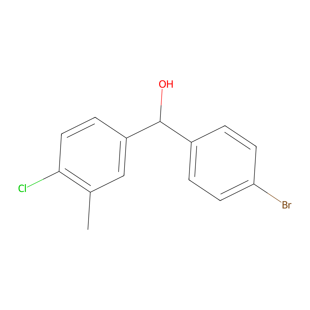 (4-Bromophenyl)(4-chloro-3-methylphenyl)methanol molecular structure, CAS 1443309-29-2