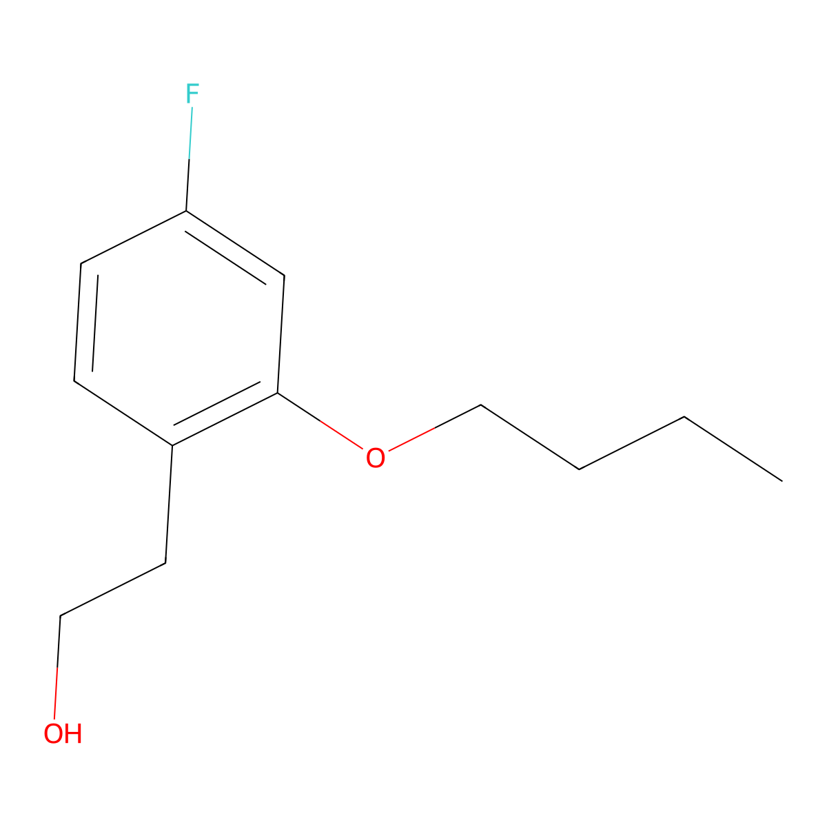 2-(2-Butoxy-4-fluorophenyl)ethanol molecular structure, CAS 1443309-34-9