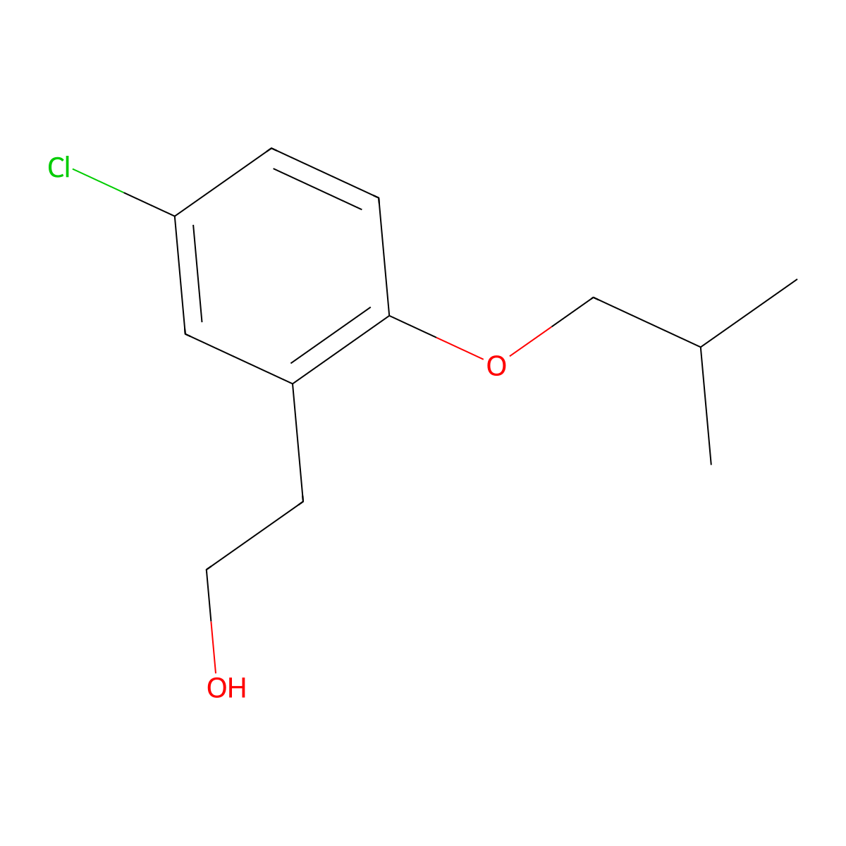 2-(5-Chloro-2-isobutoxyphenyl)ethanol molecular structure, CAS 1443309-38-3