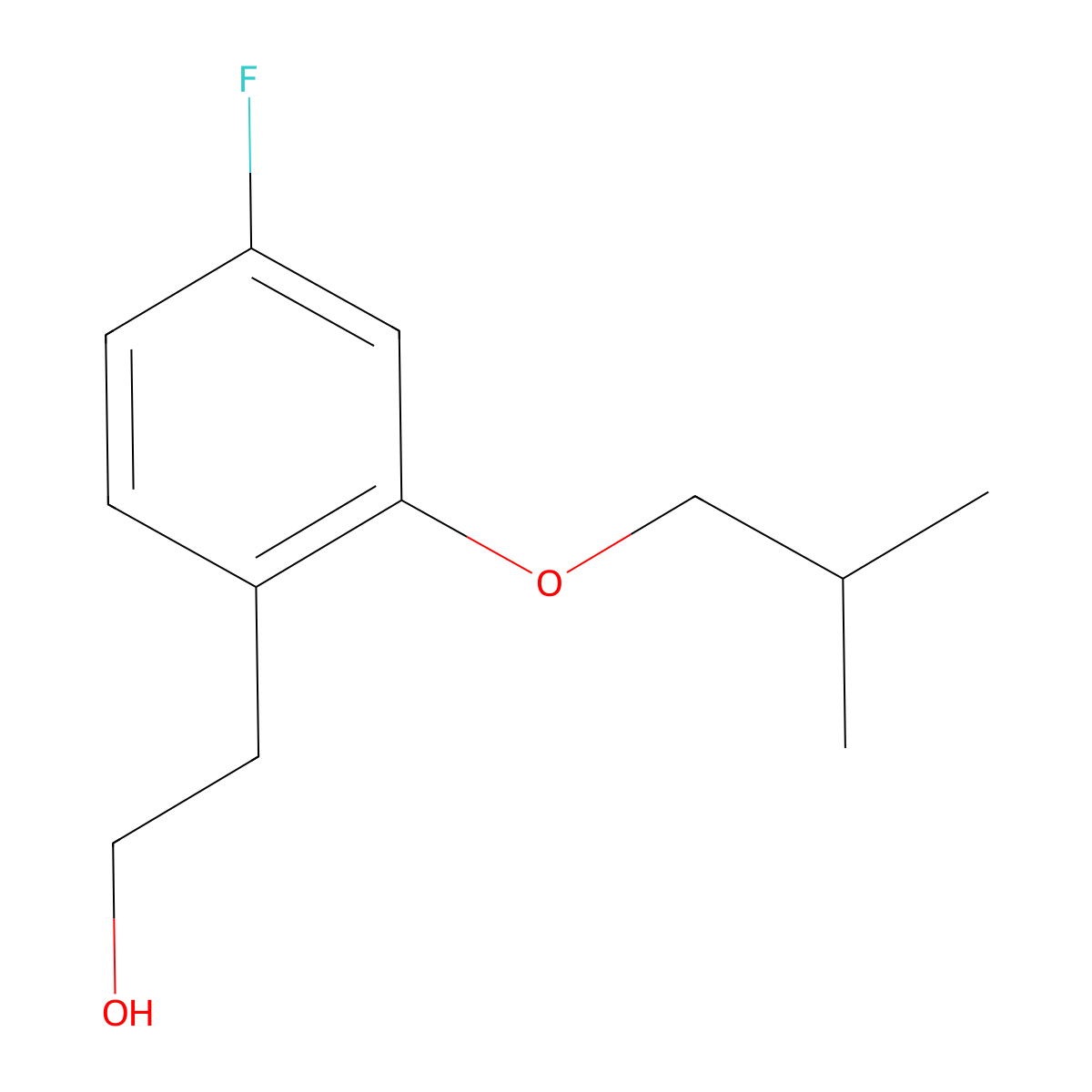 2-(4-Fluoro-2-isobutoxyphenyl)ethanol molecular structure, CAS 1443309-44-1
