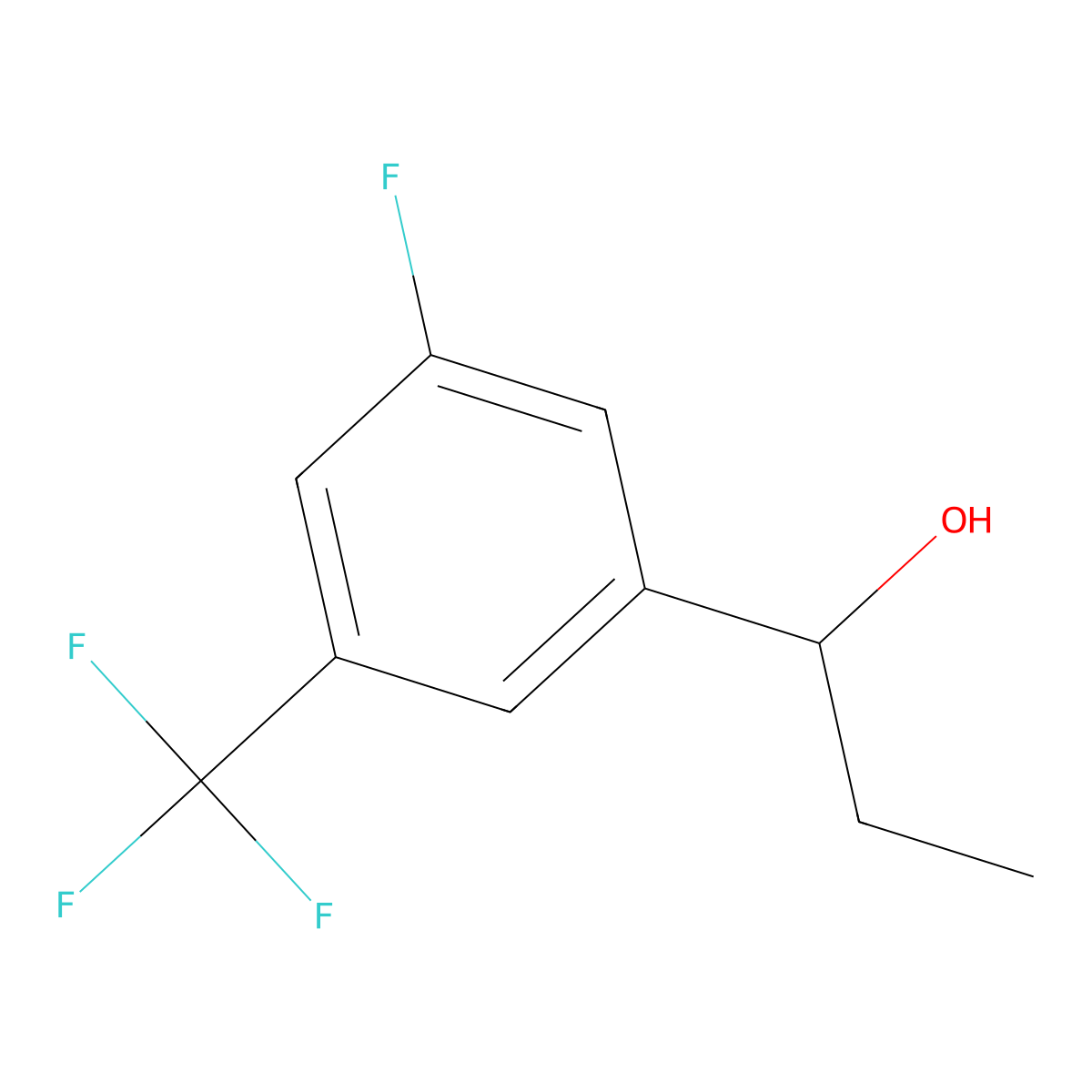 1-[3-Fluoro-5-(trifluoromethyl)phenyl]-1-propanol molecular structure, CAS 1443309-62-3