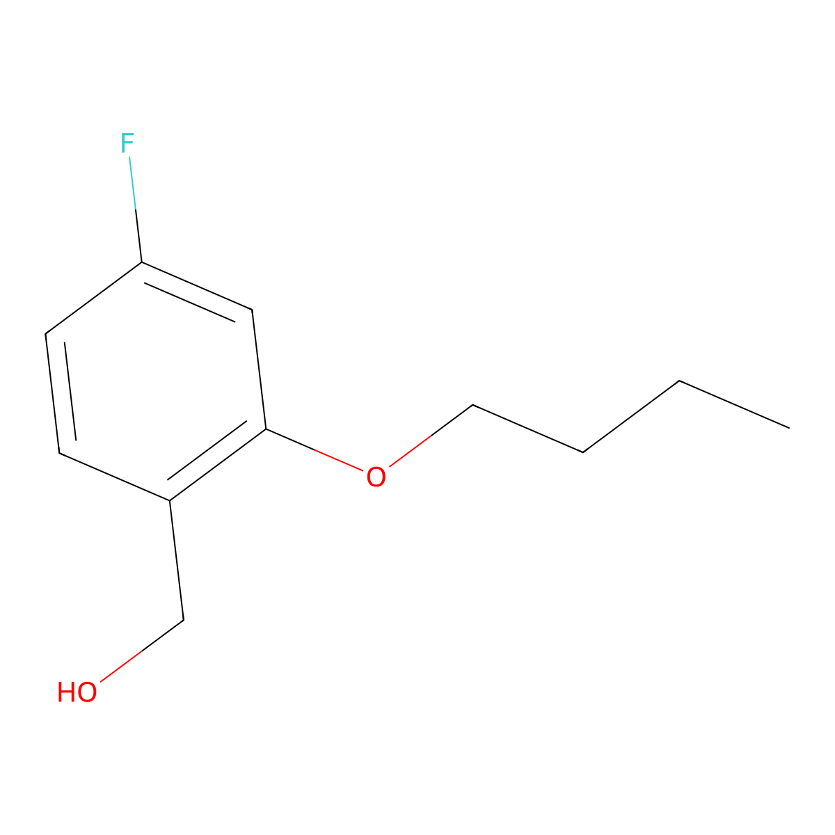 (2-Butoxy-4-fluorophenyl)methanol molecular structure, CAS 1443309-65-6