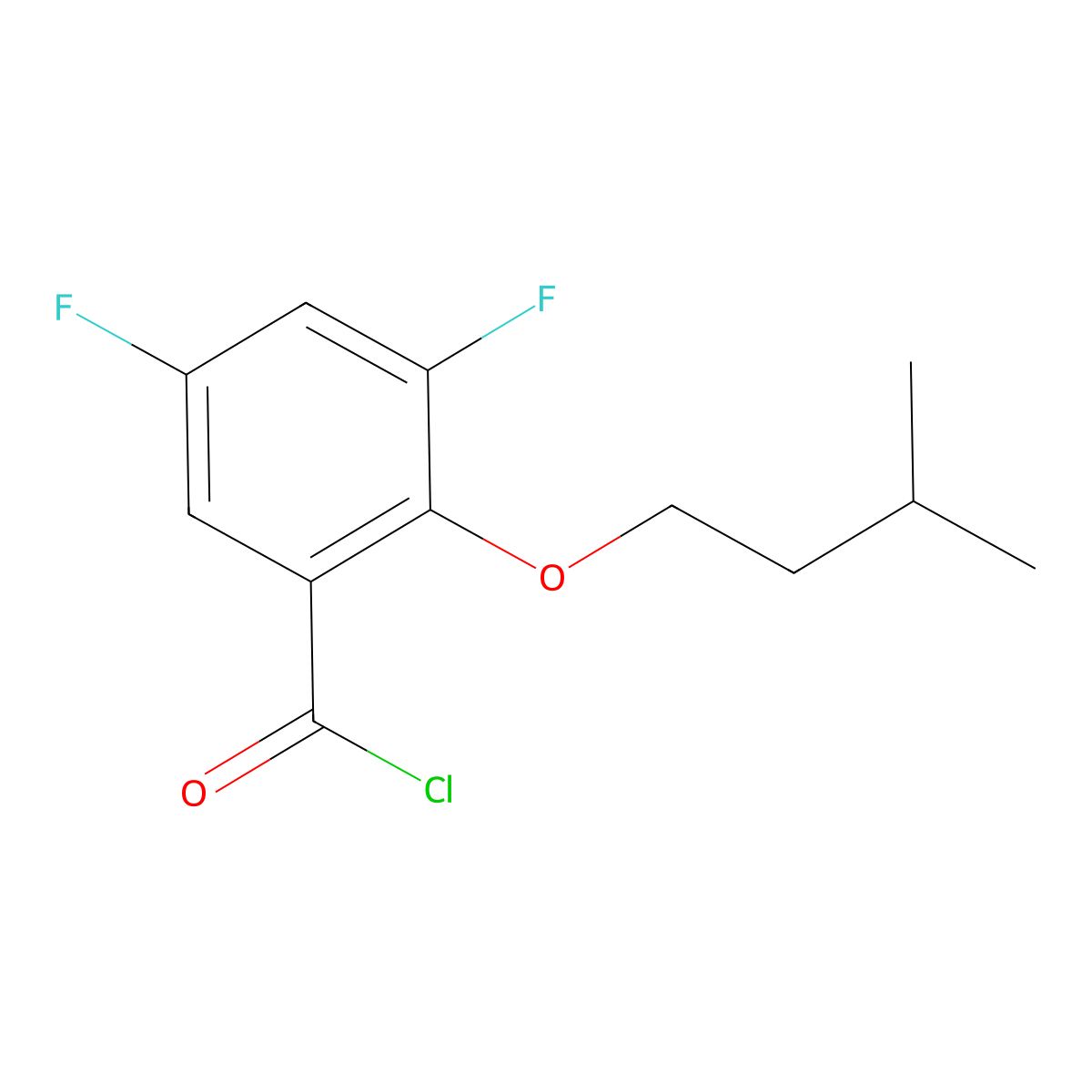 3,5-Difluoro-2-iso-pentoxybenzoyl chloride molecular structure, CAS 1443309-66-7