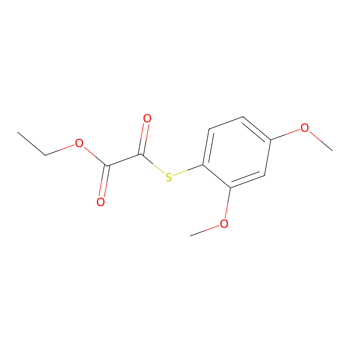 Ethyl 2-((2,4-dimethoxyphenyl)thio)-2-oxoacetate molecular structure, CAS 1443309-69-0