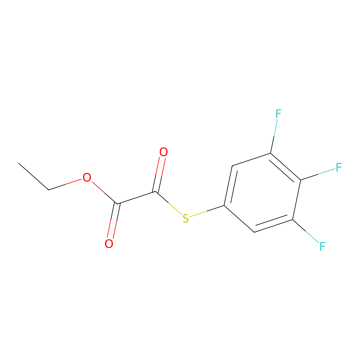 Ethyl 2-oxo-2-((3,4,5-trifluorophenyl)thio)acetate molecular structure, CAS 1443309-70-3