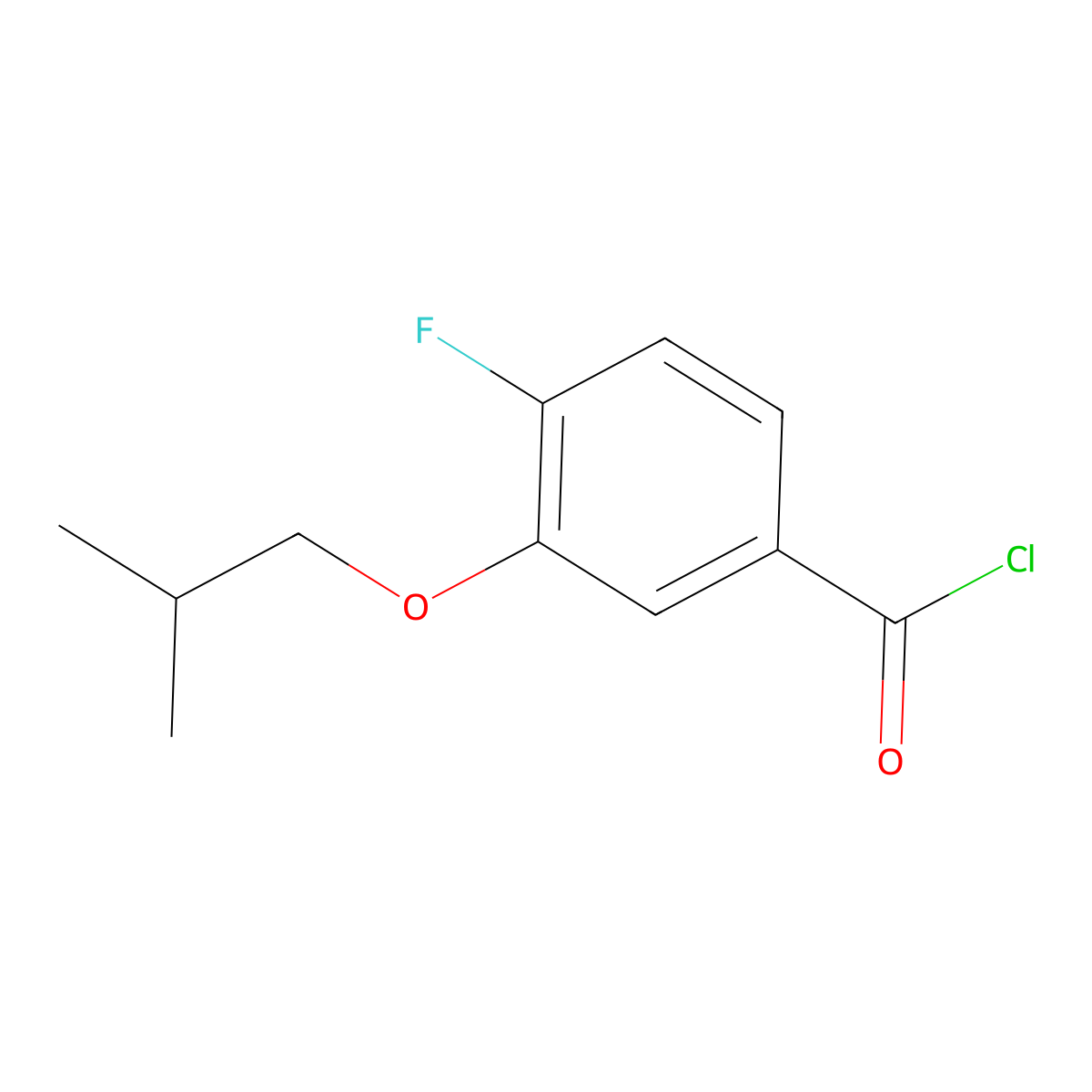 3-iso-Butoxy-4-fluorobenzoyl chloride molecular structure, CAS 1443309-73-6