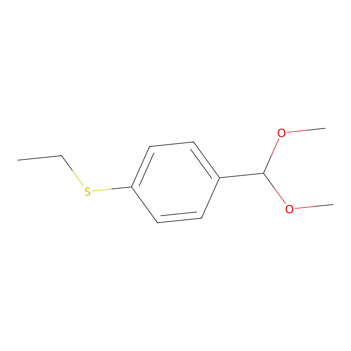 4-Dimethoxymethylphenyl ethyl sulfide molecular structure, CAS 1443309-81-6