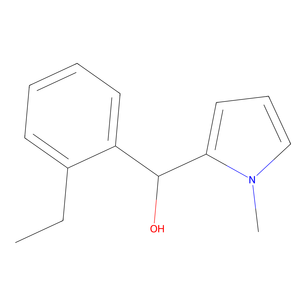 2-Ethylphenyl-(1-methyl-2-pyrrolyl)methanol molecular structure, CAS 1443309-83-8