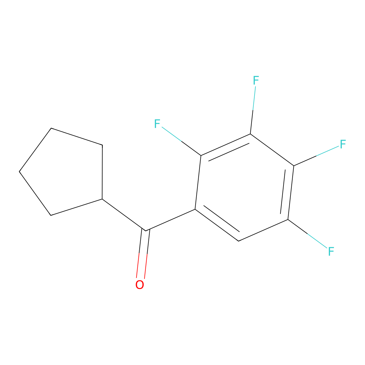 2,3,4,5-Tetrafluorophenyl cyclopentyl ketone molecular structure, CAS 1443309-86-1