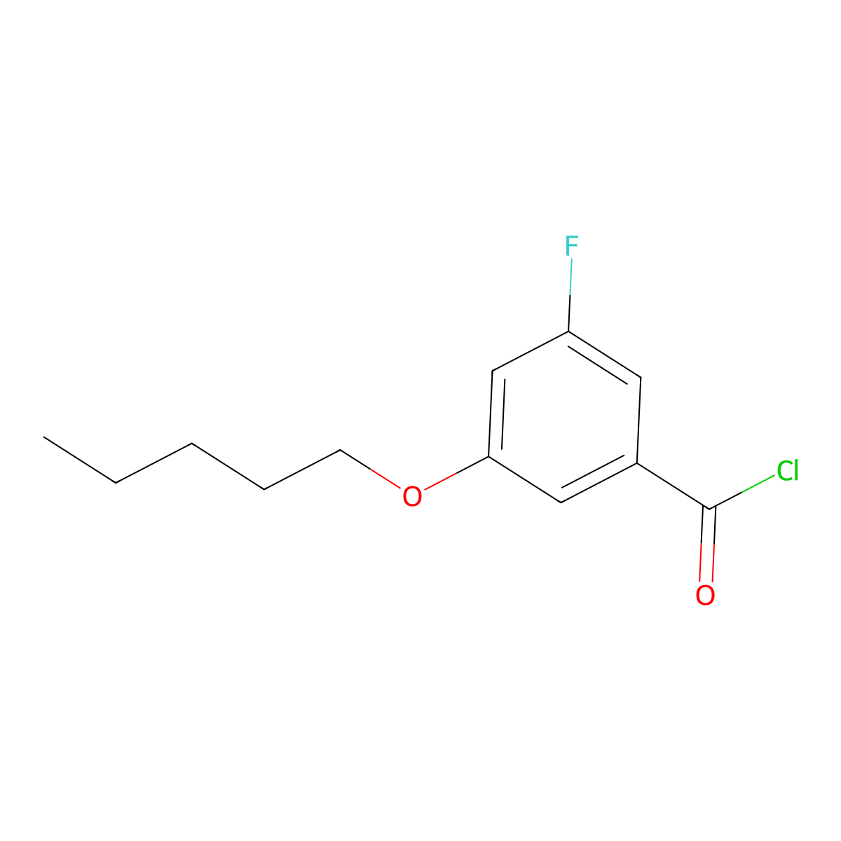 5-Fluoro-3-n-pentoxybenzoyl chloride molecular structure, CAS 1443309-92-9