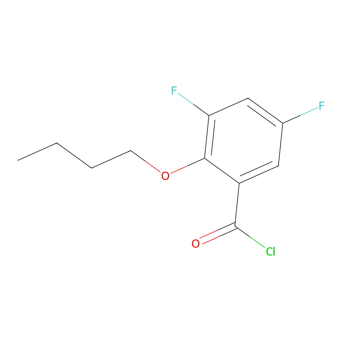 2-n-Butoxy-3,5-difluorobenzoyl chloride molecular structure, CAS 1443309-93-0