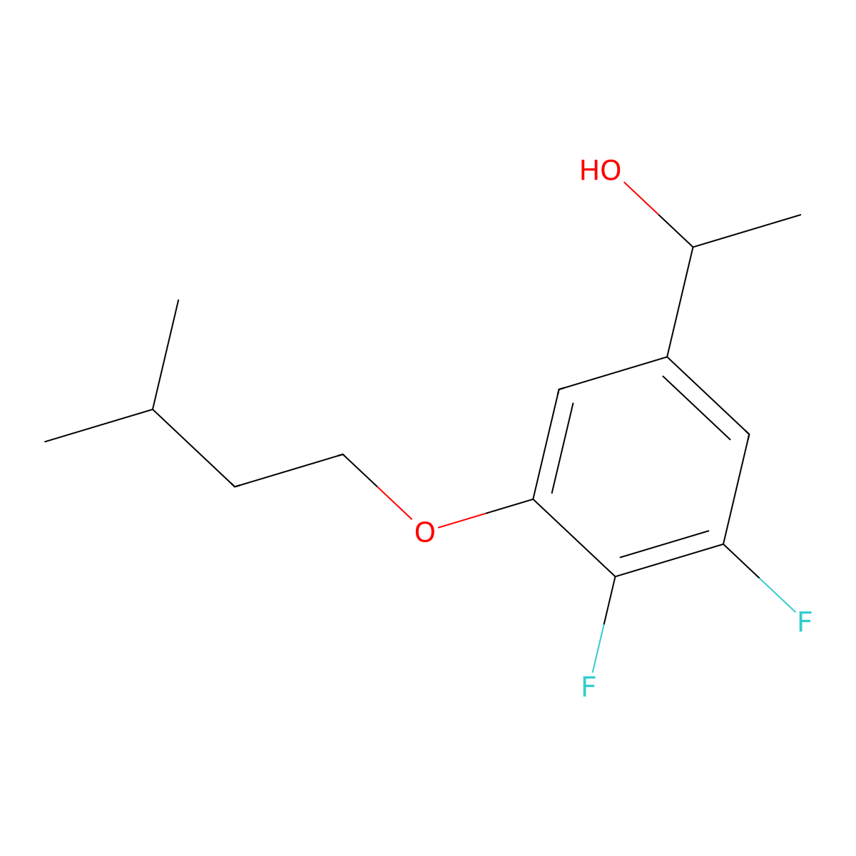 1-(3,4-Difluoro-5-(isopentyloxy)phenyl)ethanol molecular structure, CAS 1443309-96-3