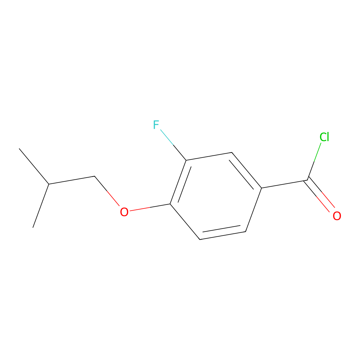 4-iso-Butoxy-3-fluorobenzoyl chloride molecular structure, CAS 1443310-00-6