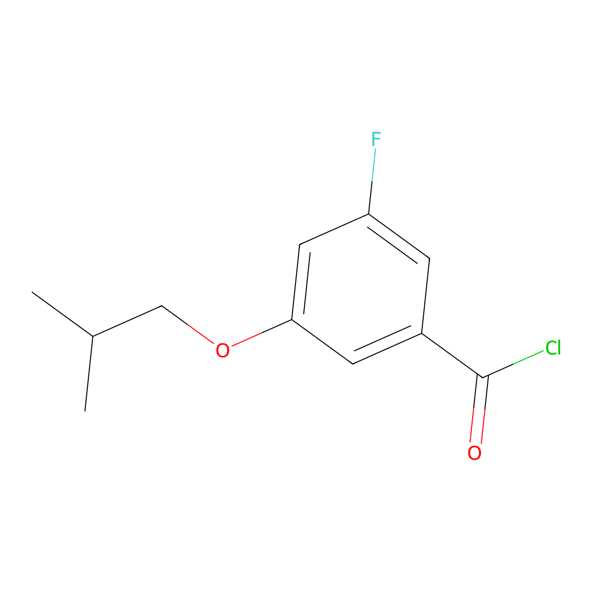 3-iso-Butoxy-5-fluorobenzoyl chloride molecular structure, CAS 1443310-02-8