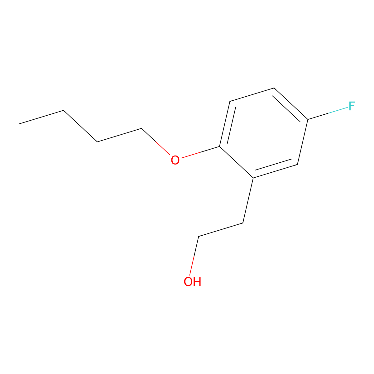 2-n-Butoxy-5-fluorophenethyl alcohol molecular structure, CAS 1443310-03-9